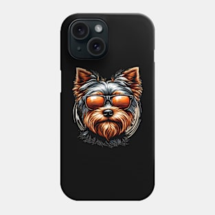 Funny Yorkshire Terrier with Sunglasses Phone Case