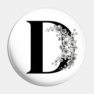 D alphabet Botanical cherry blossom sakura flowers Pin