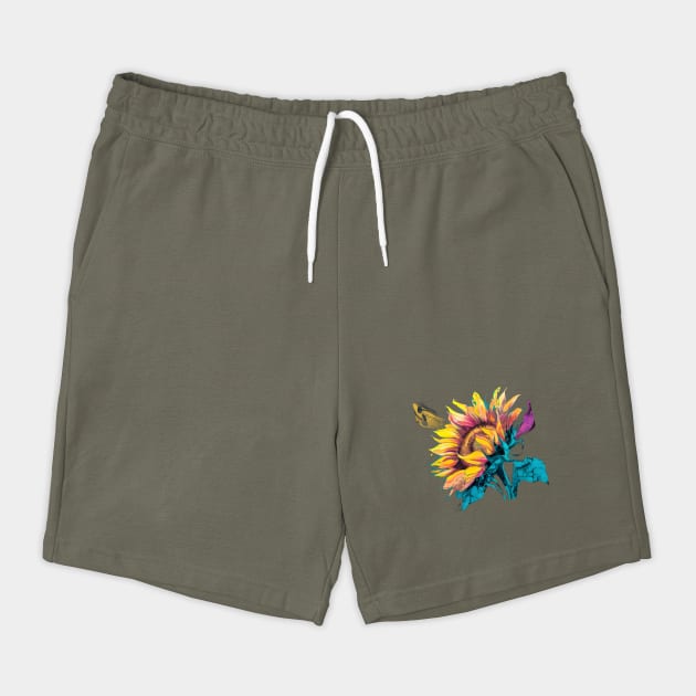 Composition Highlights the Sunflower Large, Expressive Petals, Bursting with a Kaleidoscope of Colors such as Bright Yellows, Deep Oranges, and Rich Browns by animegirlnft