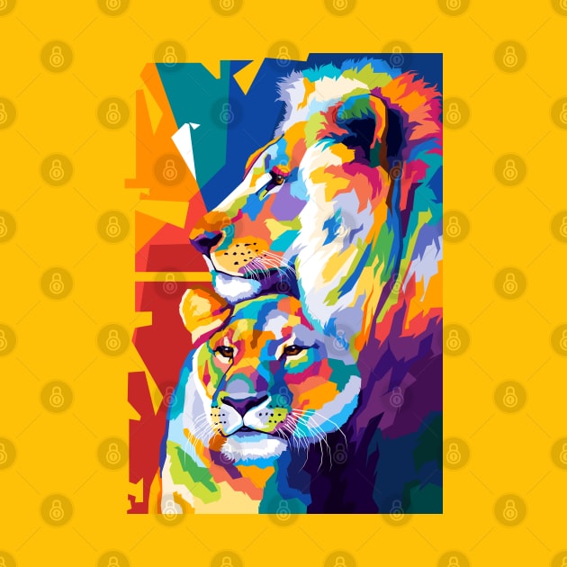 Animals Lion Wpap Art by SiksisArt