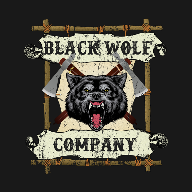 Black Wolf Company, distressed Frontier TShirt TeePublic