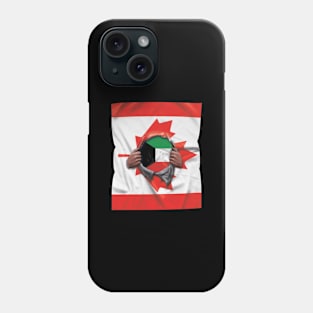 Kuwait Flag Canadian Flag Ripped - Gift for Kuwaiti From Kuwait Phone Case