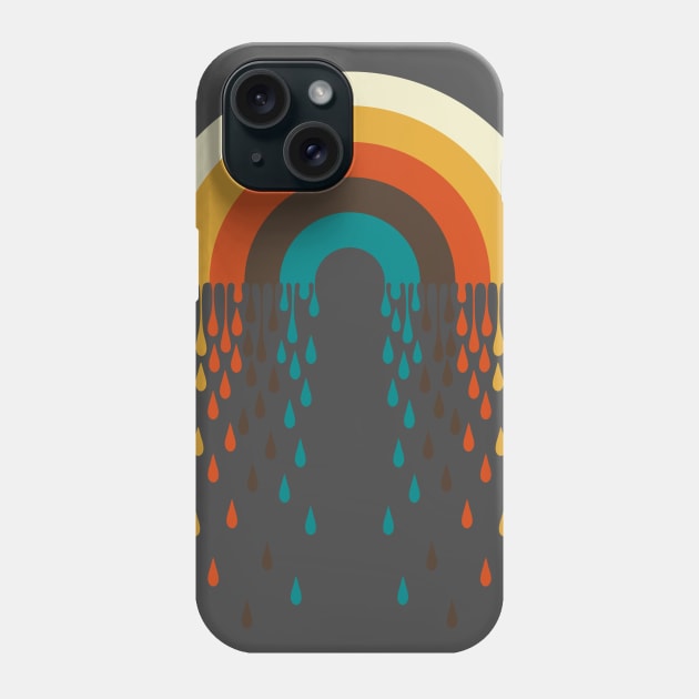 Retro Rainbow Raindrops Phone Case by Episodic Drawing