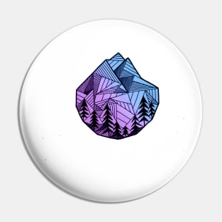 Purple Geometric Mountain Logo Design Pin