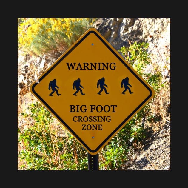 Big foot crossing zone sign by dltphoto