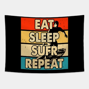 Eat Sleep Surf Repeat T Shirt For Women Tapestry