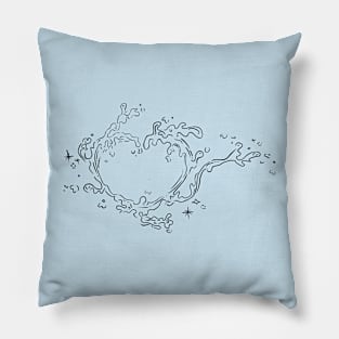 retro water heart shaped design Pillow