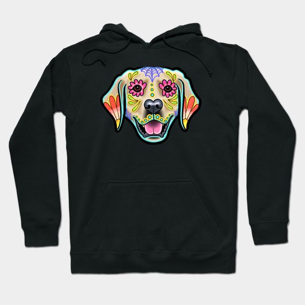 Golden Retriever Day Of The Dead Sugar Skull Dog Golden Retriever Hoodie Teepublic