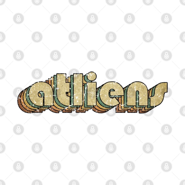 Atliens // Vintage Rainbow Typography Style // 70s by JULIAN AKBAR PROJECT