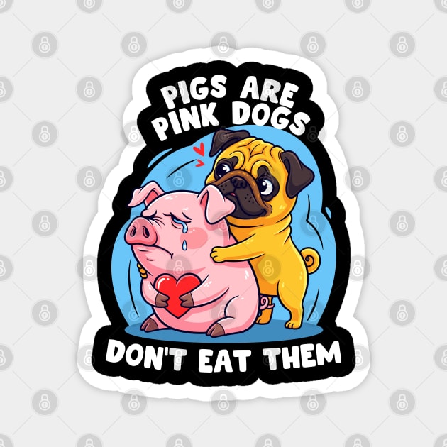Pigs Are Pink Dogs Magnet by enrynz
