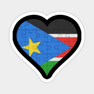 South Sudanese Jigsaw Puzzle Heart Design - Gift for South Sudanese With South Sudan Roots Magnet