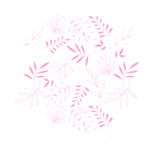 Light pink leaf pattern T-Shirt