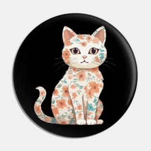 Cat in Lotus Tattoo Pin