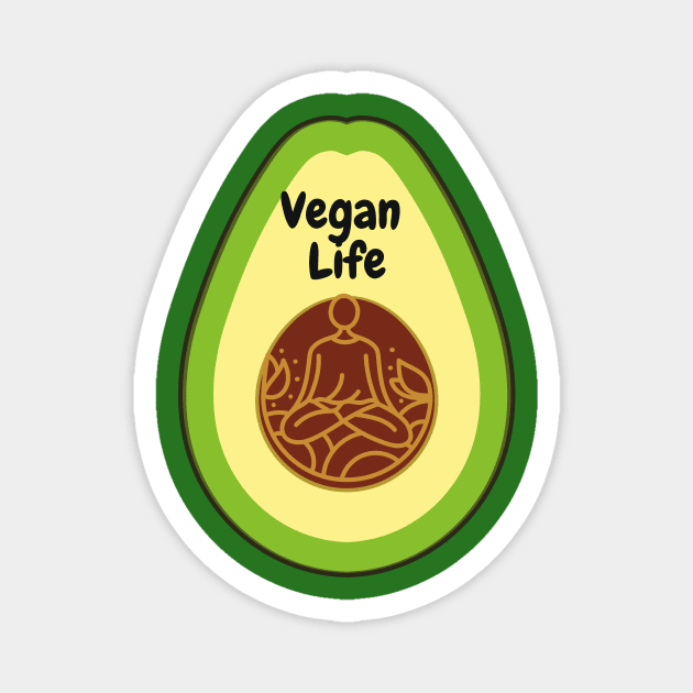 Vegan Life An Yoga Magnet by Natalie C. Designs 