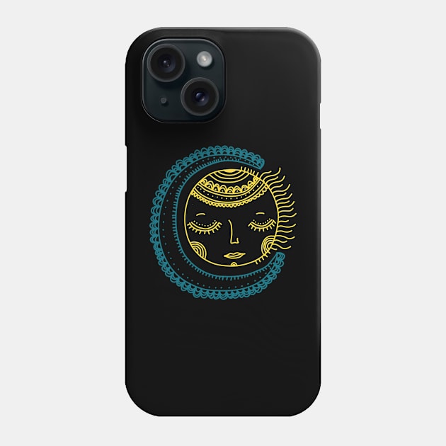 The sun and the moon doodle Phone Case by AgateLace