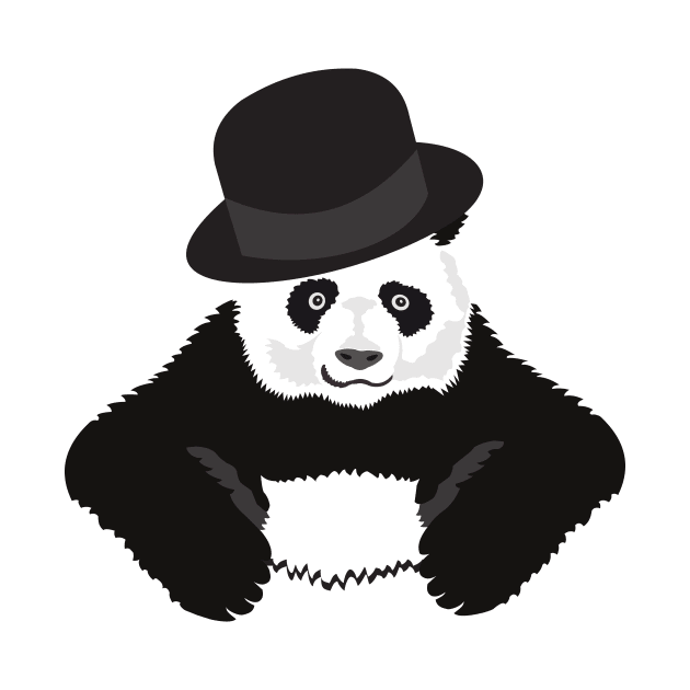 Panda in black by mypointink