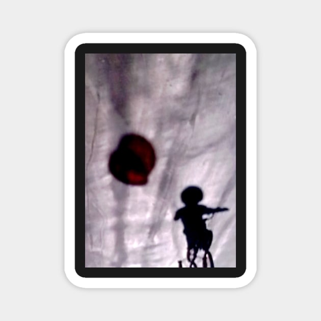 Biker With Red Balloons Shadows Magnet by 1Redbublppasswo