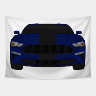 Mustang GT Kona-Blue + Black Stripes Tapestry