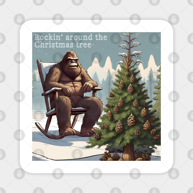 Bigfoot Christmas Magnet by TeawithAlice
