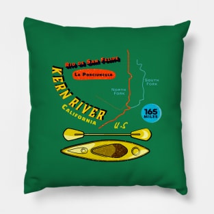 Kern River California Map Tee Vintage Distressed Pillow