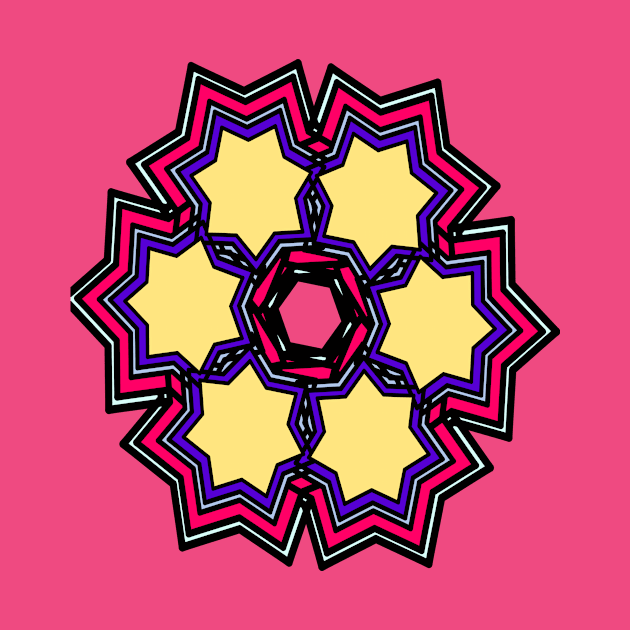 Star shape mixed colour mandala design by Devshop997