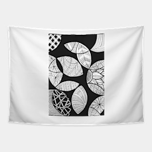 Circles with flowers and abstract patterns Tapestry