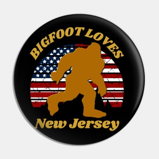 Bigfoot loves America and New Jersey too Pin