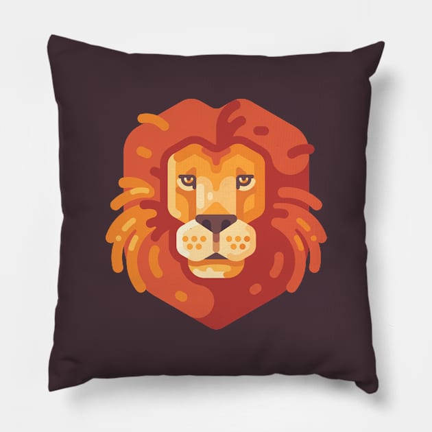 Lion Head Pillow by IvanDubovik