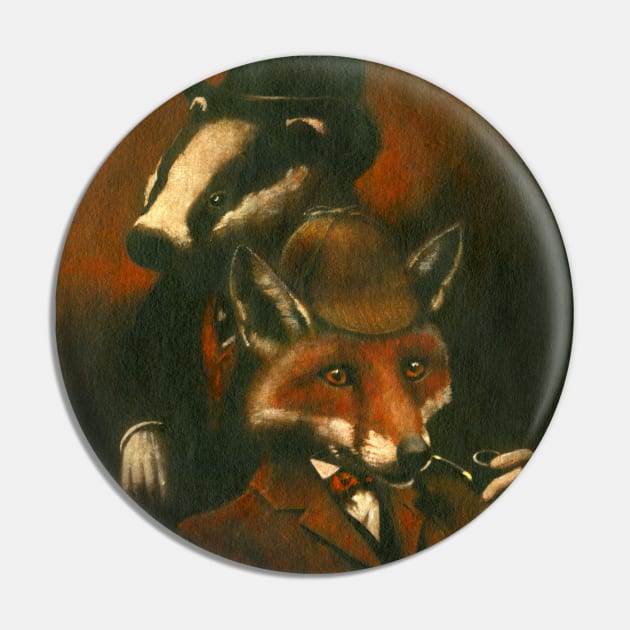 Fox And Badger Holmes And Watson Pin by mictomart