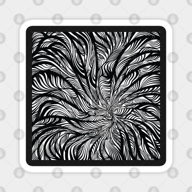 Black n White Doodle Web Magnet by cherdoodles