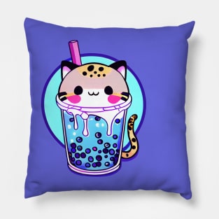 Cat Boba Tea Bubble Tea Anime Kawaii Design Pillow