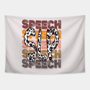 Speech Language Pathologist Stacked Cheetah Leopard Back to School Tapestry