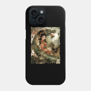 Vietnamese Girl with Dragon Traditional Art Phone Case