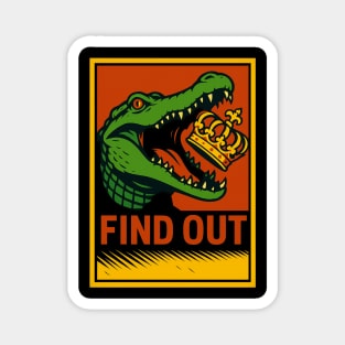 No Kings Alligator Eating Crown Magnet