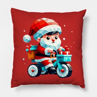 Christmas Santa Bicycle Pillow