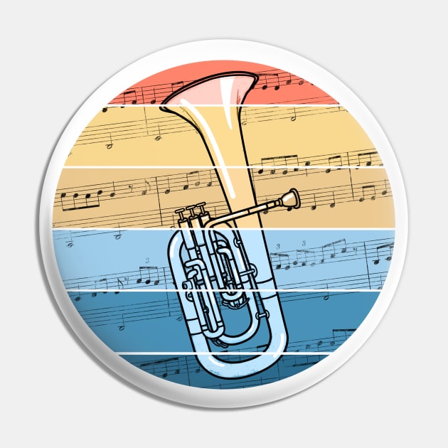 Tenor Horn Music Notation Hornist Brass Musician Pin by doodlerob