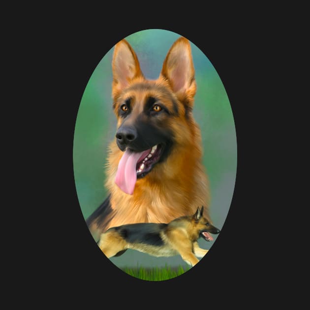 German Shepherd Breed Art by BHDigitalArt