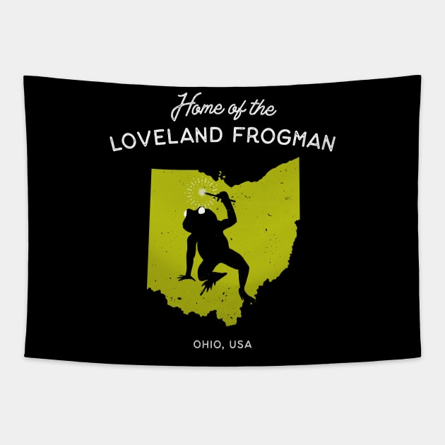 Home of the Loveland Frogman Tapestry by Strangeology