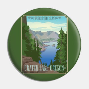 Crater Lake Oregon Travel Poster Pin