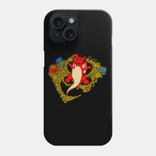 Funny Cute Fantasy Dragon Snow Angel Lying In Gold Cartoon Phone Case