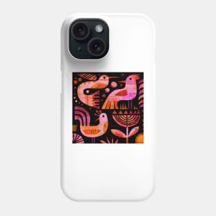 Pink Birds at Night Phone Case