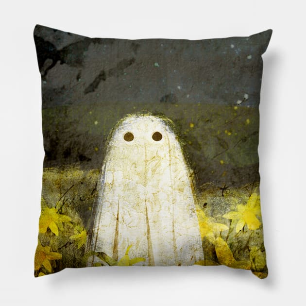 Walter Vintage style Ghost painting Pillow by KatherineBlowerDesigns