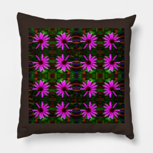 Pink Coneflower with Missing Petal Pattern Pillow