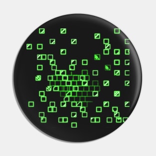 Neon Green Cubes Pin