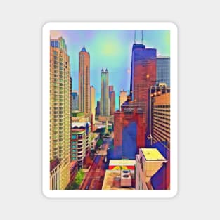 Michigan Avenue in Chicago Magnet