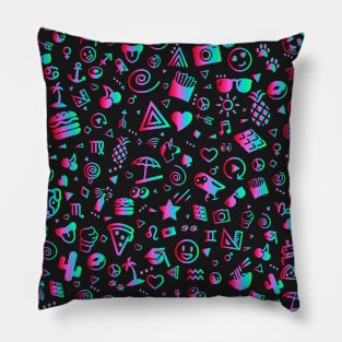 Cartoon Icons Super Cool Doodle Art Colorful Gradient Doodles - Gradient Icons Pillow