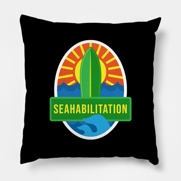 'Seahabilitation' Ocean Conservation Shirt Pillow by ourwackyhome