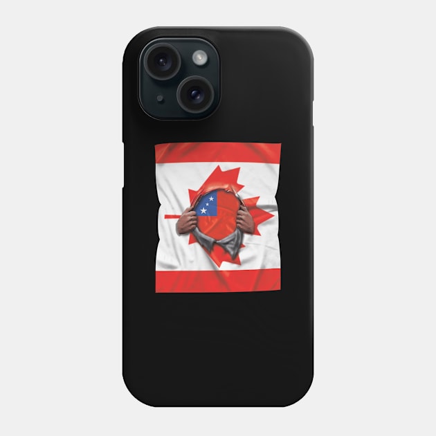 Samoa Flag Canadian Flag Ripped - Gift for Samoan From Samoa Phone Case by Country Flags