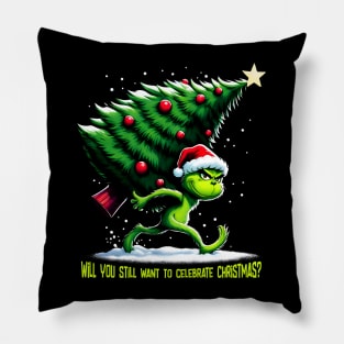 The Grinch steals the Christmas tree Pillow