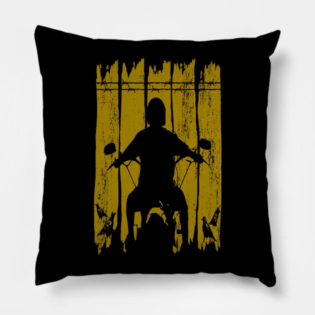 Biker, Chopper and Crows Pillow by Gorilla-Tees